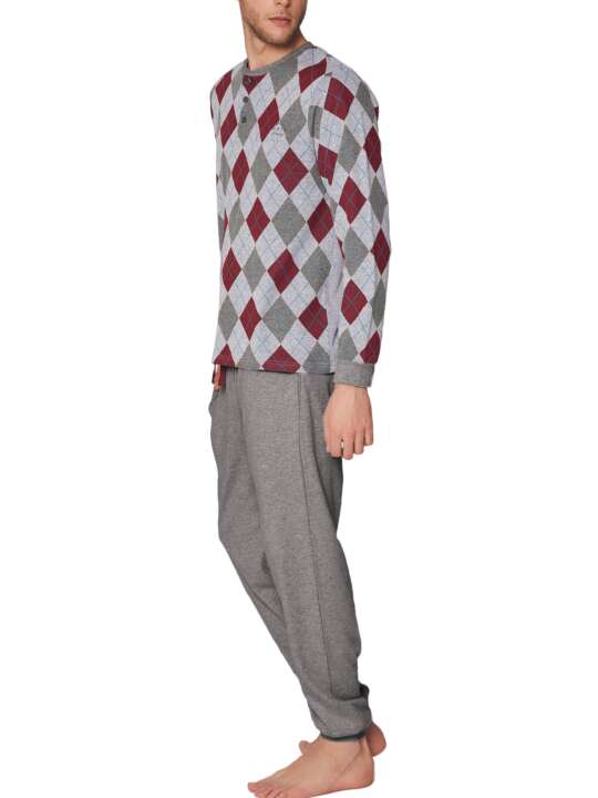 55336AD Pyjamas trousers and top Rombos Admas Grey face
