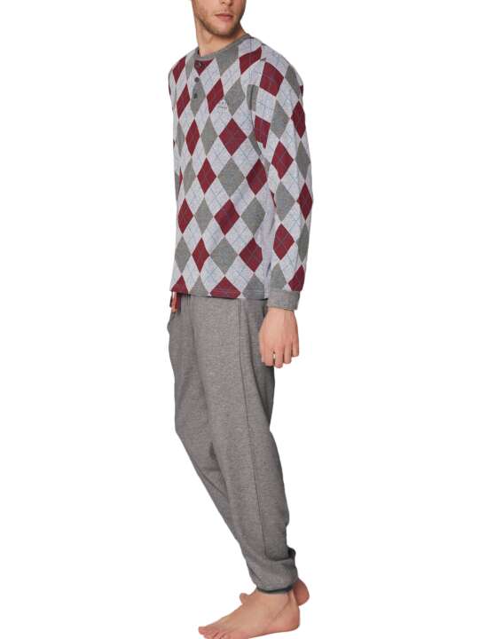 55336AD Pyjama tenue d'intérieur pantalon et haut Rombos Admas Gris face