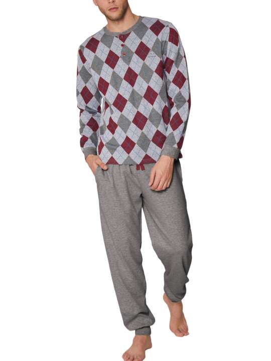 55336AD Pyjama tenue d'intérieur pantalon et haut Rombos Admas Gris face