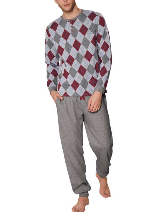 55336AD Pyjamas trousers and top Rombos Admas Grey face