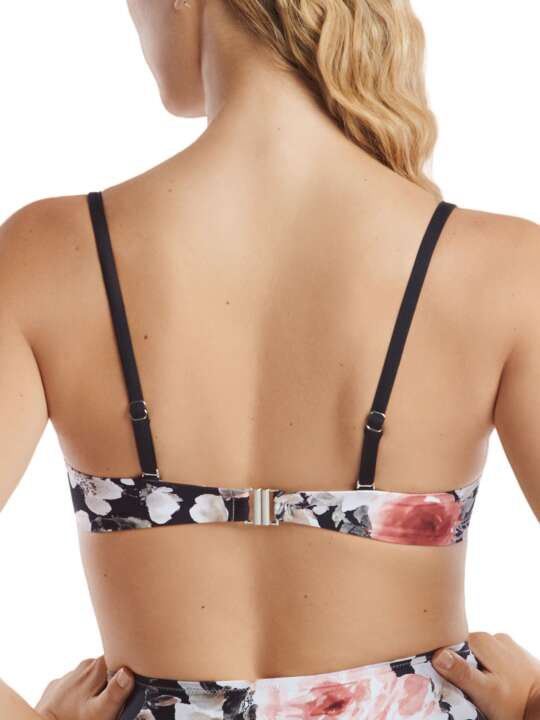 40593LI Haut maillot de bain bandeau préformé Hawaii Lisca Noir face