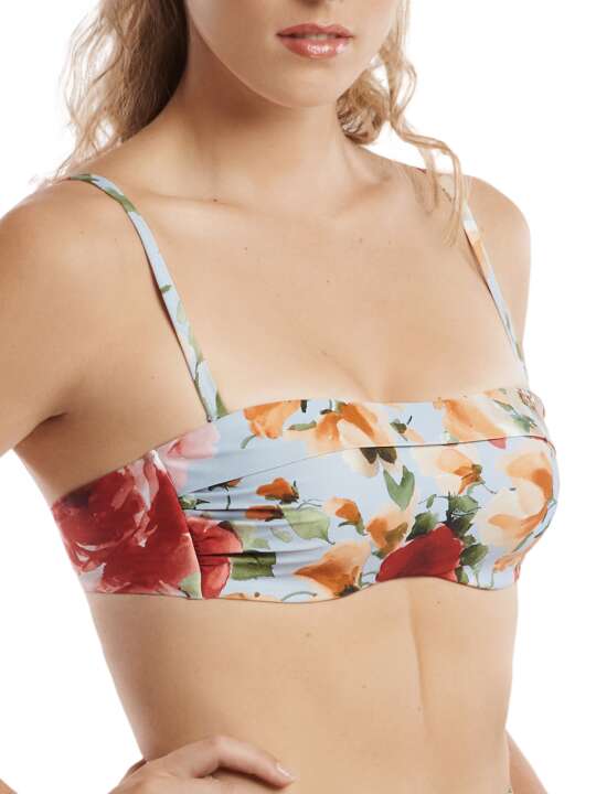 40593LI Haut maillot de bain bandeau préformé Hawaii Lisca Gris face