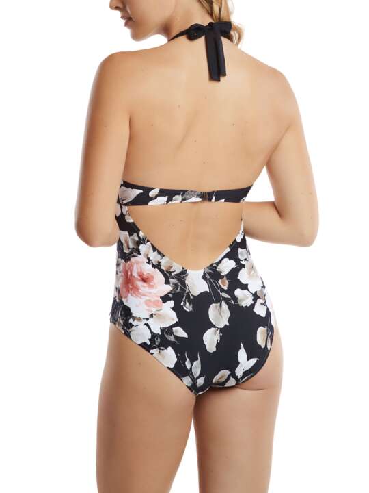 43477LI Maillot de bain une pièce préformé dos nu Hawaii Lisca Noir face