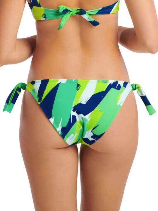 41567LI Bas maillot slip de bain réversible à nouettes Panama Lisca Vert face