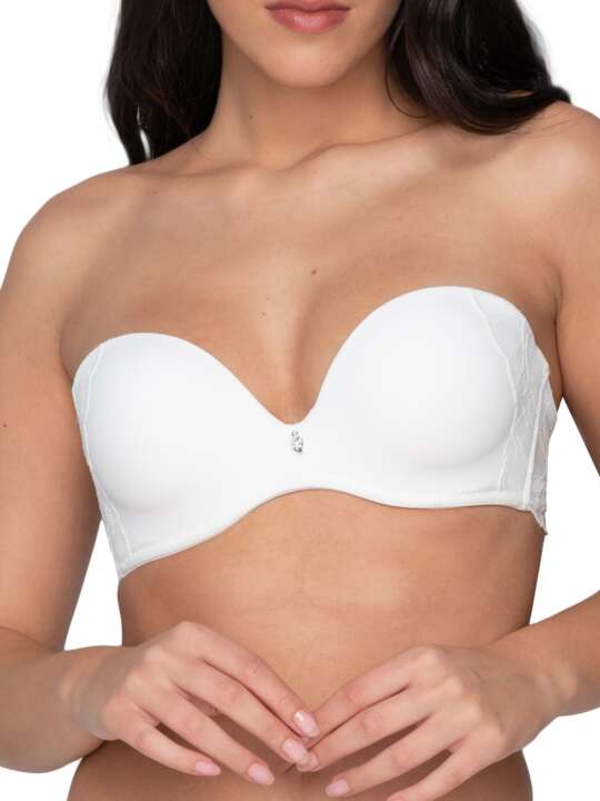 14239-40 Soutien-gorge bandeau préformé Melody Mariage Luna Ivoire face