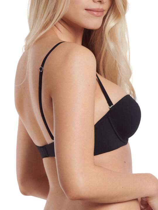 20298LI Soutien-gorge balconnet préformé multipositions Bella Lisca Noir face
