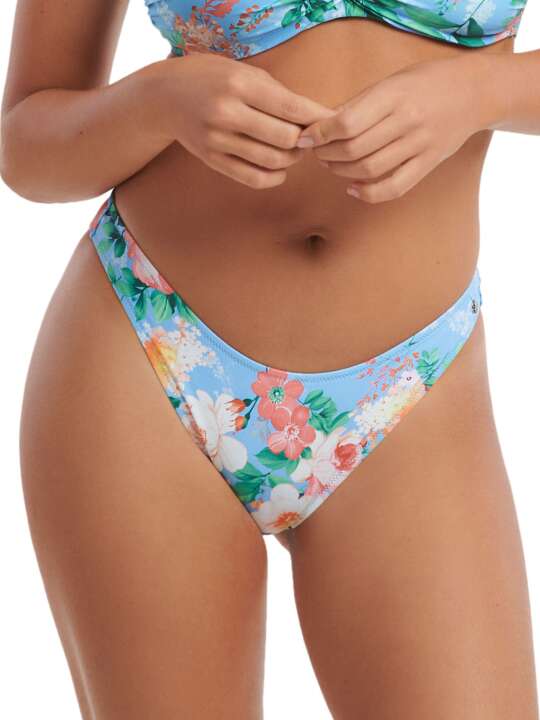 41550LI Bas maillot slip de bain échancré taille basse Manila Lisca Bleu face