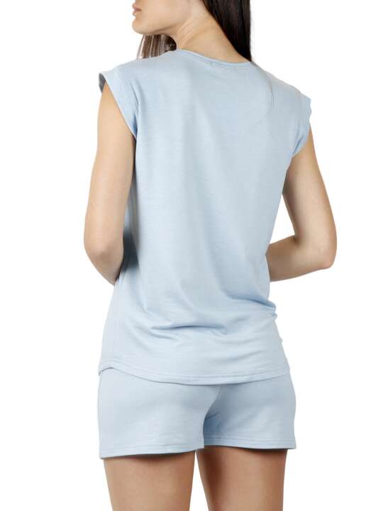 55933AD Pyjama short t-shirt The Silence Admas Bleu face