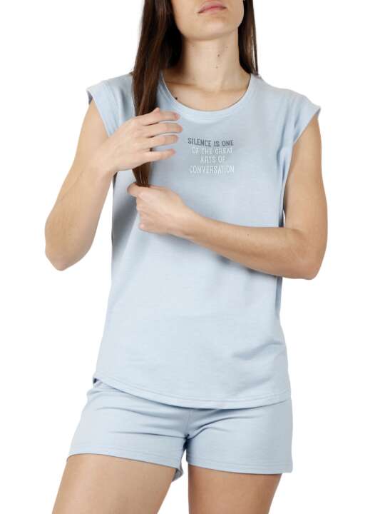 55933AD Pyjama short t-shirt The Silence Admas Bleu face