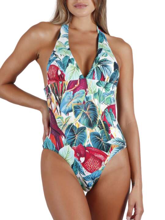 11332AD Maillot de bain 1 pièce dos nu préformé Tropical Admas Imprimé face