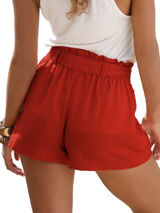 PA4387L Short ceinturé Summer Kapsel Lascana Rouge face