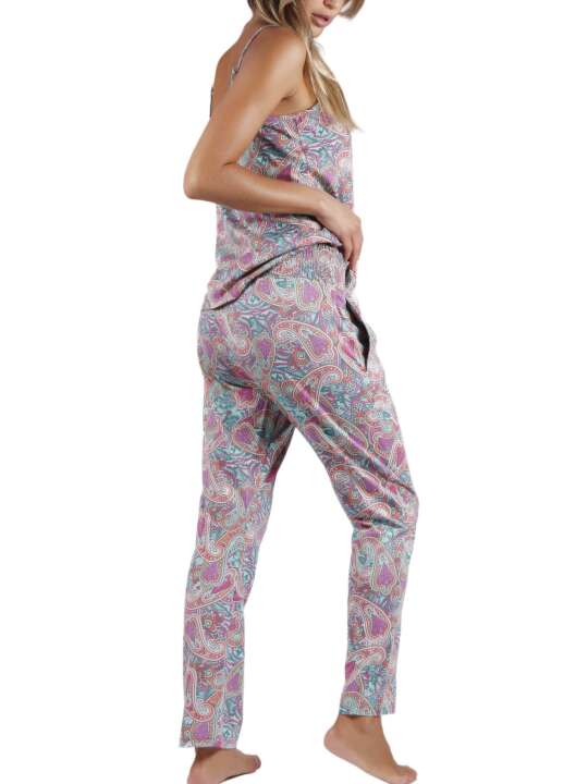 19625AD Ensemble top et pantalon de plage Cachemire Admas Imprimé face