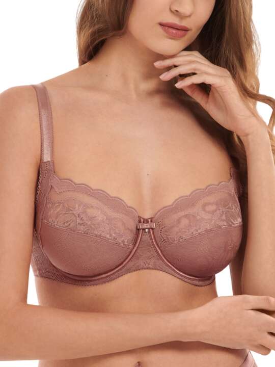 20227LI Soutien-gorge armaturé Evelyn Lisca - bonnets F à G Beige face