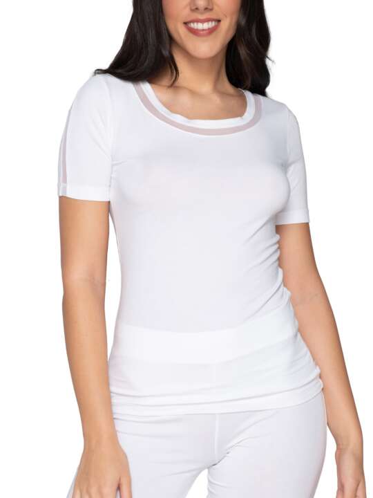 84532LU T-shirt manches courtes Cotton Touch Luna Splendida Blanc face