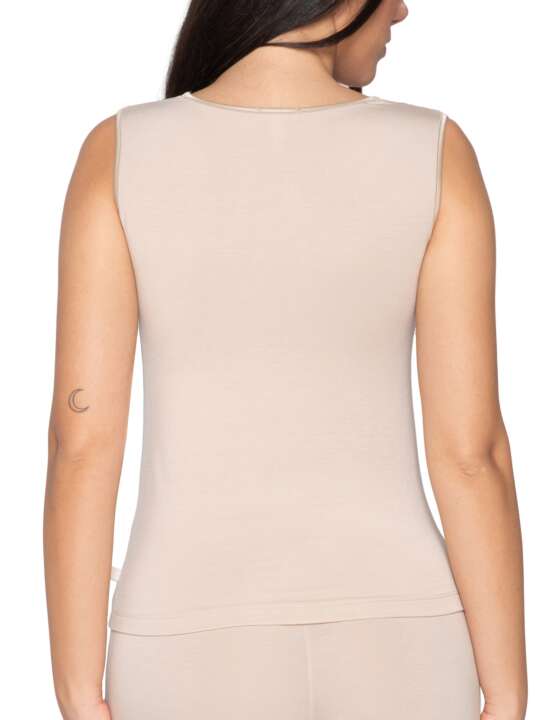 84501LU Sleeveless top Micro Touch Luna Splendida Beige face