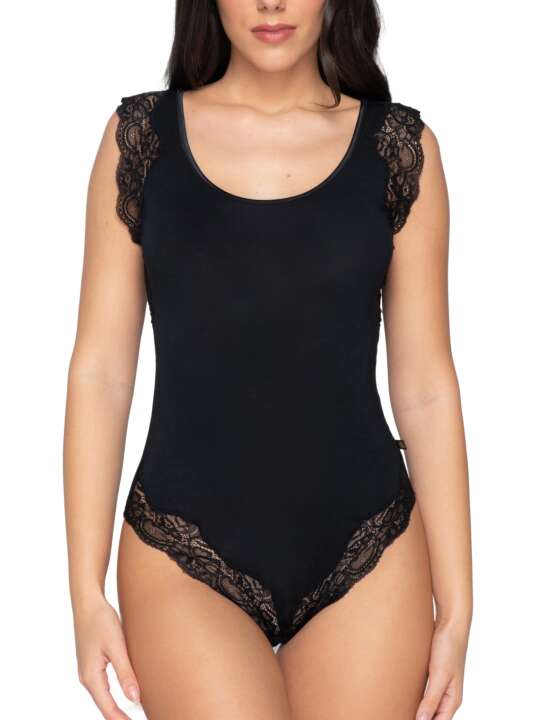 84503LU Body sans manches Micro Touch Luna Splendida Noir face