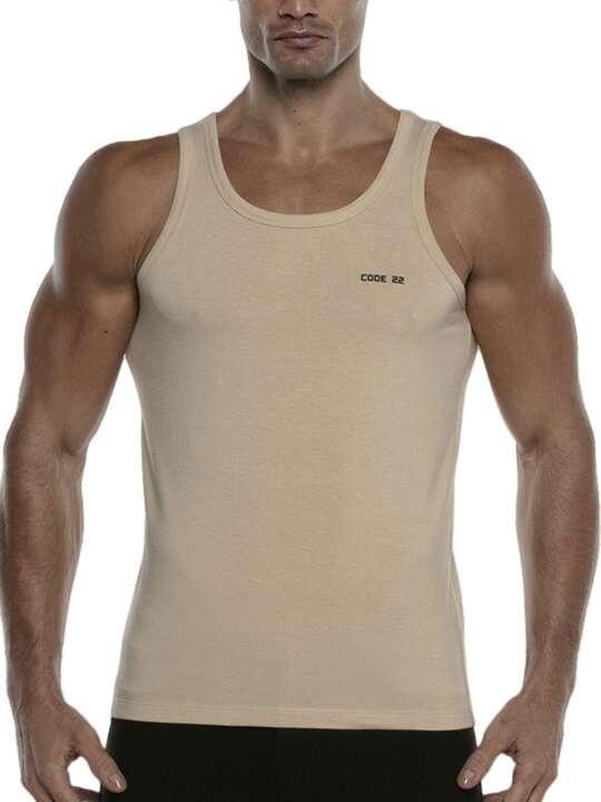 3300COD Débardeur Basic Code22 Beige face