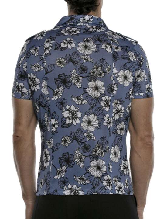 9610COD Chemise manches courtes Vivid Code22 Bleu face