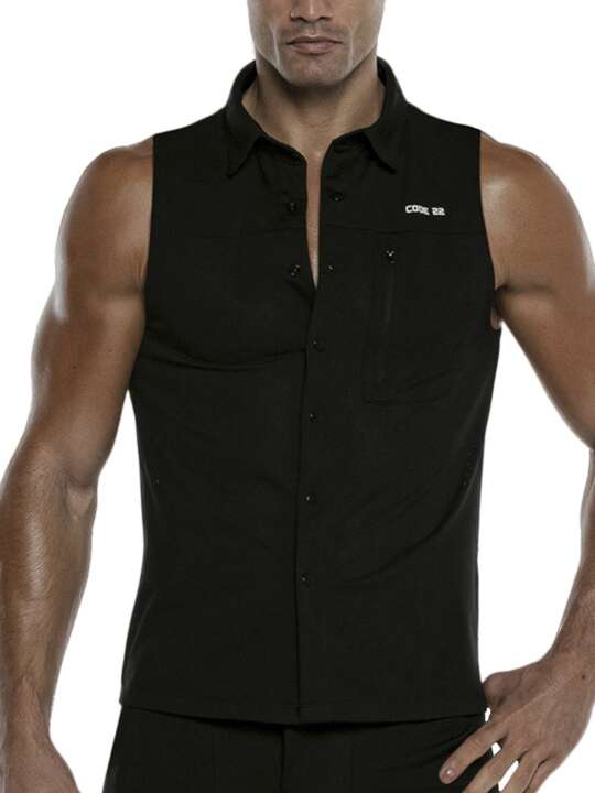 9611COD Chemise sans manches Vivid Code22 Noir face