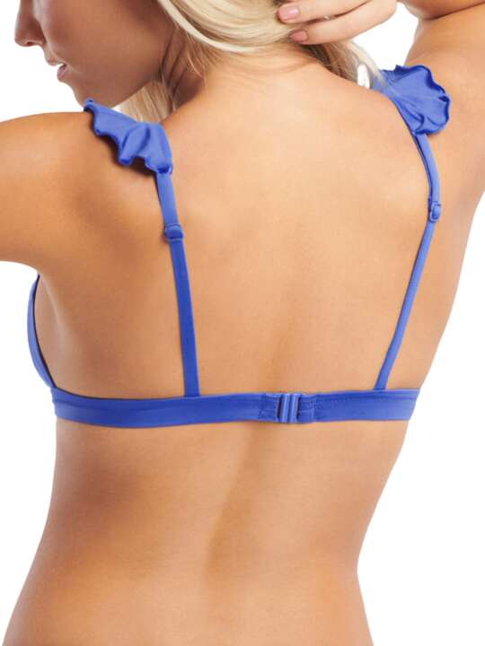 40619LI Haut maillot de bain triangle sans armatures Kenya Lisca Bleu face