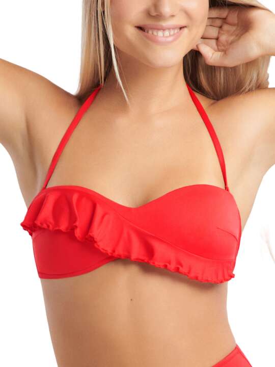 40620LI Haut maillot de bain bandeau sans armatures Kenya Lisca Rouge face