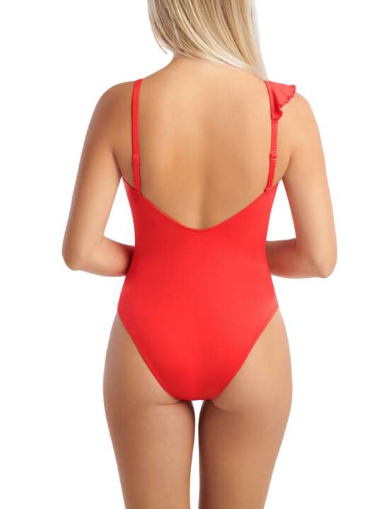 43491LI Maillot de bain une pièce échancré sans armatures multipositions Kenya Lisca Rouge face