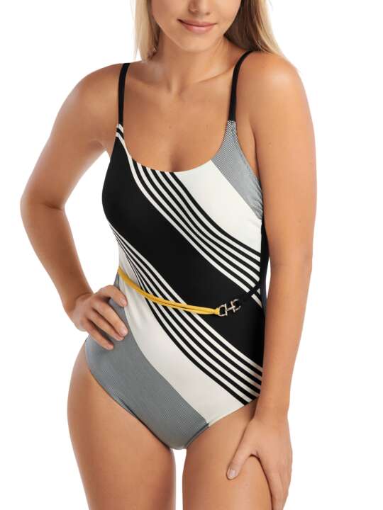 43489LI Maillot de bain une pièce armaturé multipositions Quinby Lisca Noir face