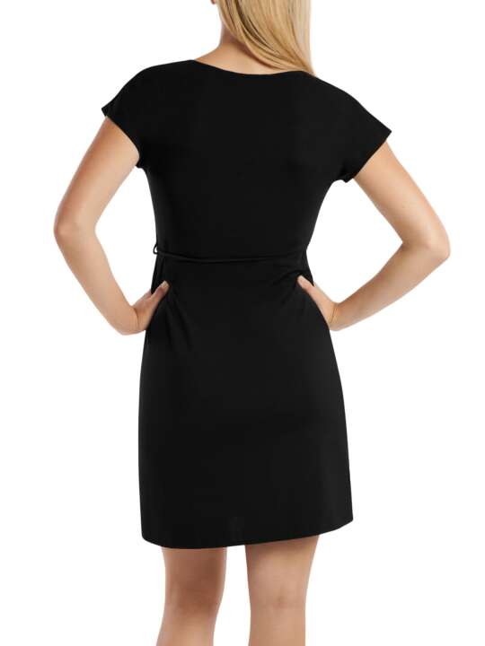 49489LI Short sleeve summer dress Quinby Lisca Black face