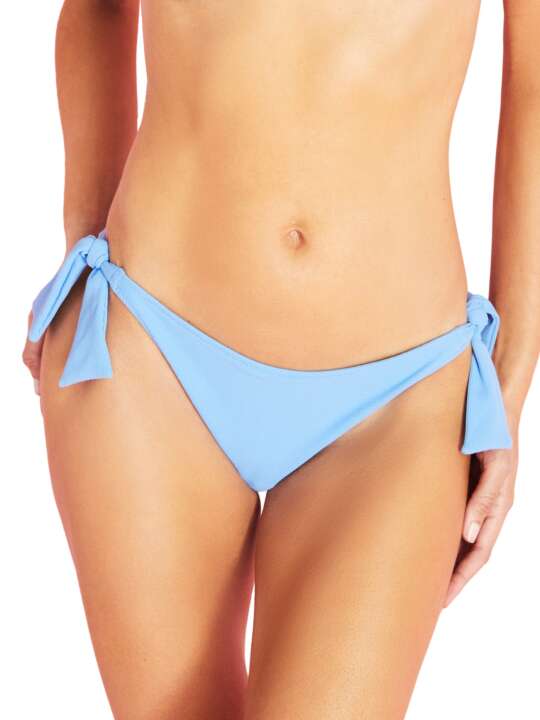 BF207SE Bas maillot slip de bain taille basse à nouettes Miami Selmark Mare Bleu face