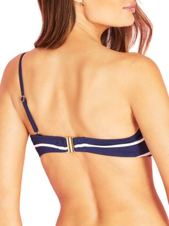 BG323SE Haut maillot de bain non préformé asymétrique multipositions Ipanema Selmark Mare Bleu Marine face