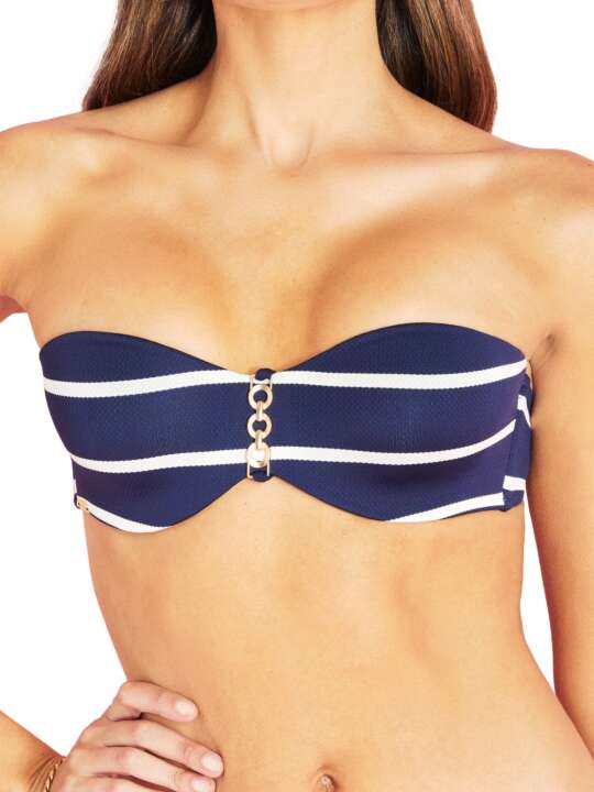 BG316SE Haut maillot de bain bandeau Ipanema Selmark Mare Bleu Marine face