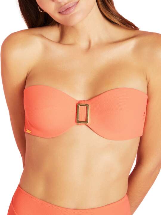 BF216SE Bandeau top Miami Selmark Mare Coral face