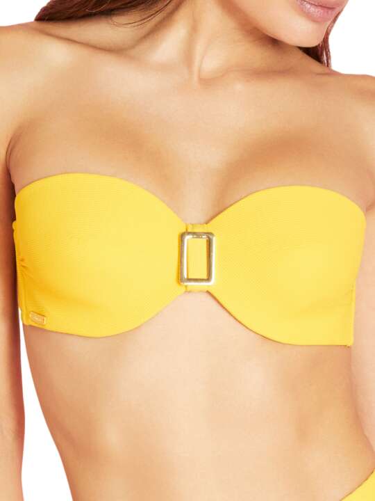 BF216SE Haut maillot de bain bandeau Miami Selmark Mare Jaune face