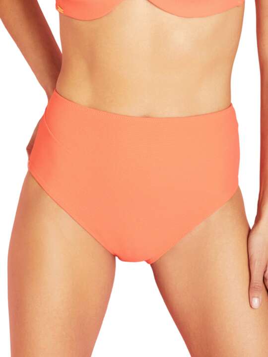 BF203SE Bas maillot de bain slip taille haute Miami Selmark Mare Corail face