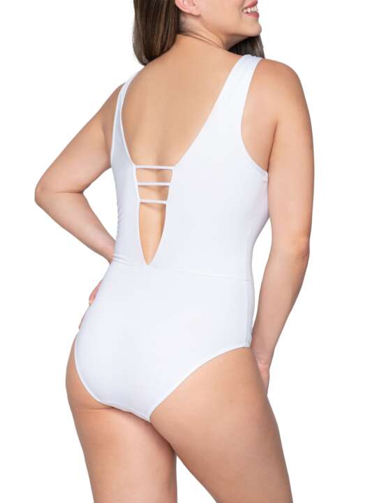 93714LU Maillot de bain une pièce June Luna Splendida Blanc face