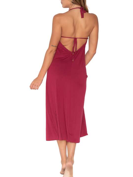 93799LU Robe longue estivale Scarlet Luna Splendida Bordeaux face