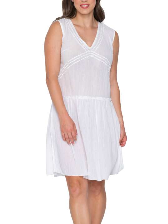 93914LU Sleeveless summer dress Mia Luna Splendida White face