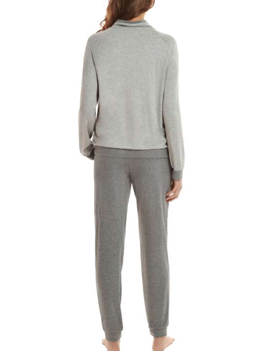 23359LI Pyjama tenue d'intérieur pantalon top manches longues Kelly Lisca Gris face