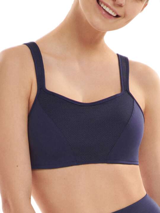 60493LI Soutien-gorge de sport préformé sans armatures Relax Lisca Cheek Bleu face