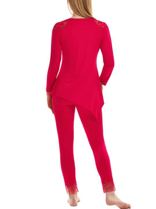 23354LI Pyjama tenue d'intérieur pantalon top manches longues Flamenco Lisca Rouge face