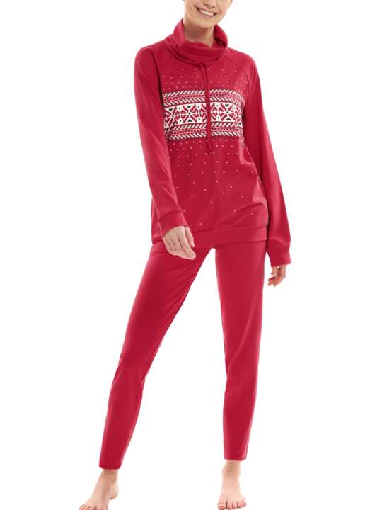 63449LI Pyjama tenue d'intérieur leggings top manches longues Starlight Lisca Cheek Rouge face