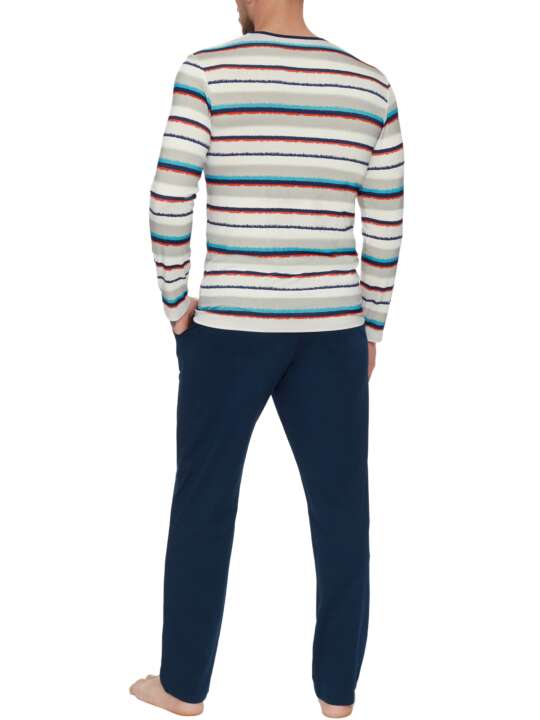 35023LI Pyjamas trousers top long sleeves Mars Lisca Men Grey face
