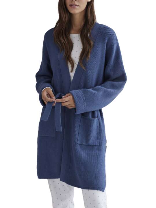 PC077SE Cardigan veste d'intérieur Complementos Selmark Bleu face