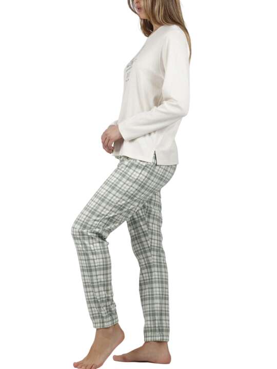 56166AD Pyjama tenue d'intérieur pantalon top manches longues If You Dream Admas Beige face