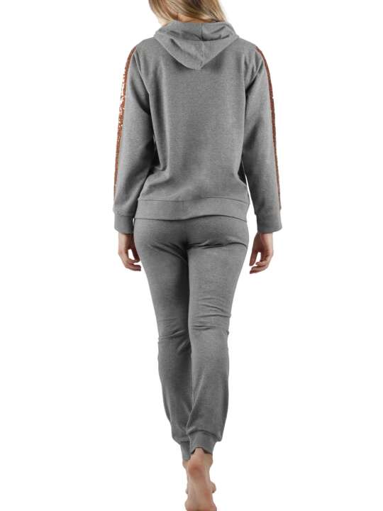 56967AD Pyjamas indoor outfit trousers hooded top Minnie Sequins Disney Admas Grey face