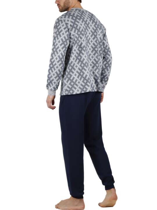 56402AD Pyjama tenue d'intérieur pantalon et haut Jacquard Racing Antonio Miro Admas Gris face