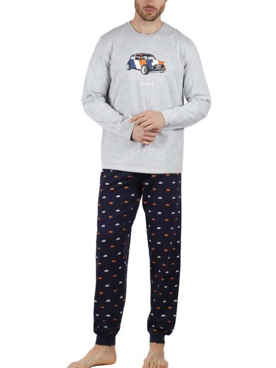 56573AD Pyjama tenue d'intérieur pantalon et haut Wide And Low Admas Gris face