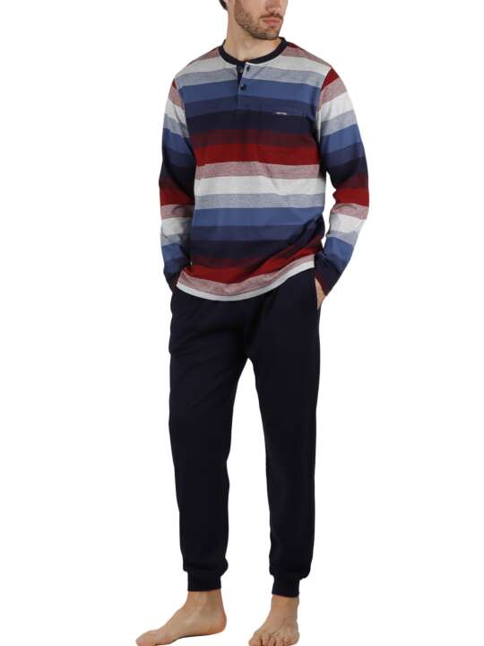 56598AD Pyjama tenue d'intérieur pantalon et haut Rayas Sleeper Admas Bleu face