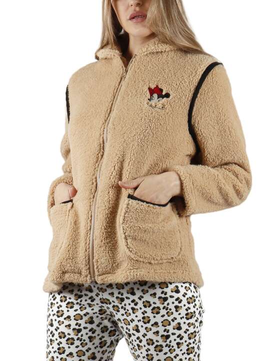 57525AD Veste d'intérieur Minnie Leopardo Disney Admas Marron face