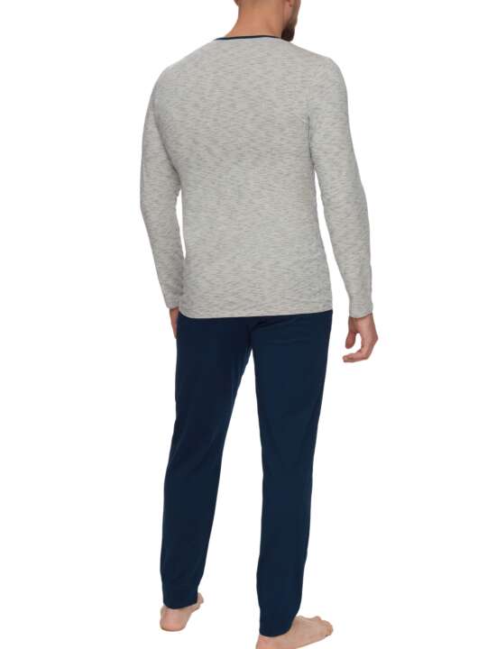 35024LI Pyjamas trousers top long sleeves Atlas Lisca Men Grey face
